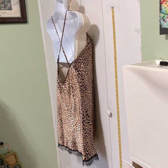 IN BLOOM by JONQUIL Cheetah Print Chemise Black Lace Trim Womens Large - Picture 5 of 11